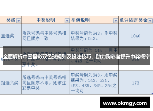 全面解析中国福彩双色球规则及投注技巧，助力购彩者提升中奖概率